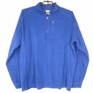 L.L. Bean Navy Blue Fleece 1/2 Zip Pullover Sz XXL